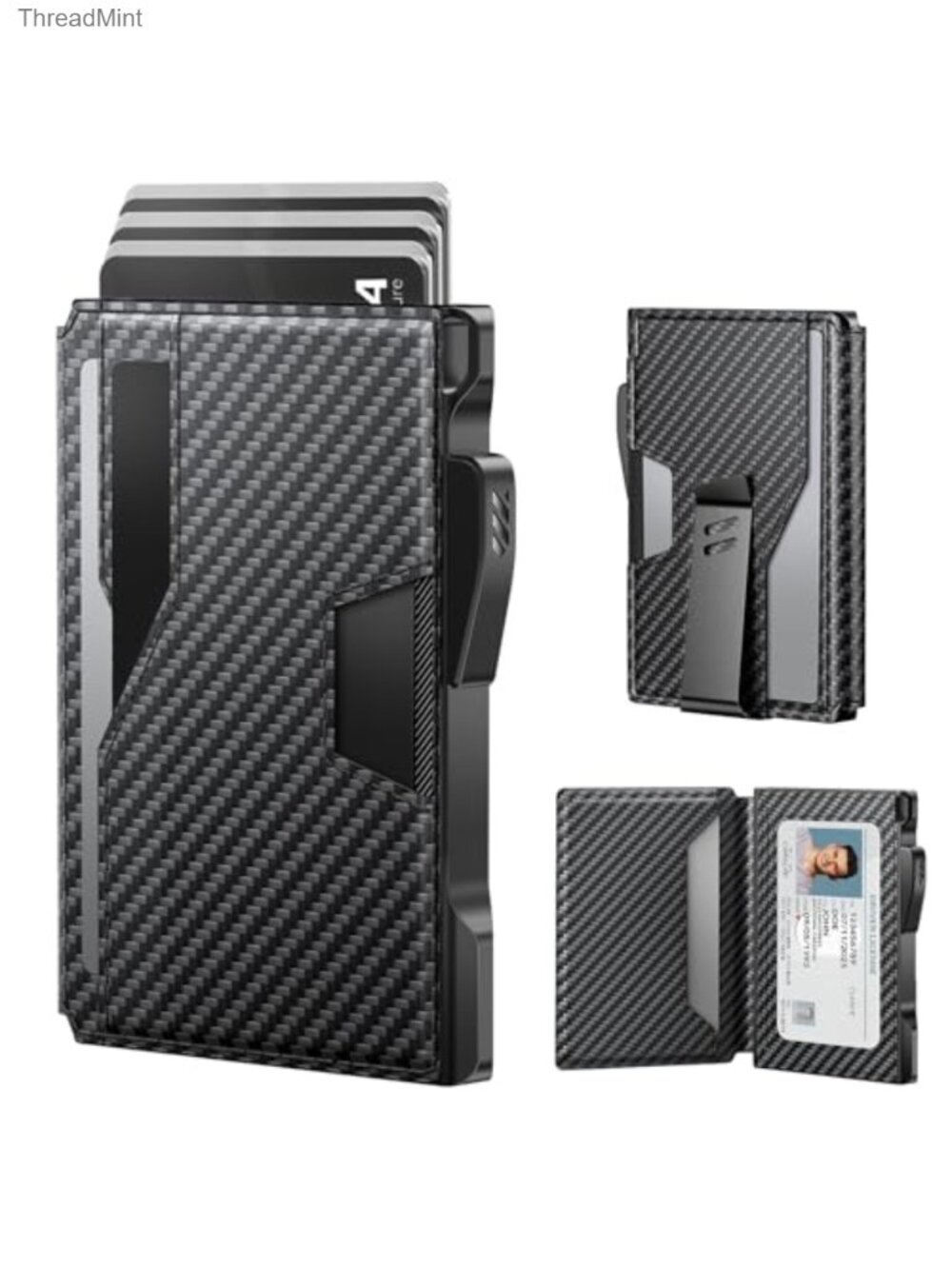 Slim RFID Blocking Bifold Wallet with Money Clip & ID Window for Men